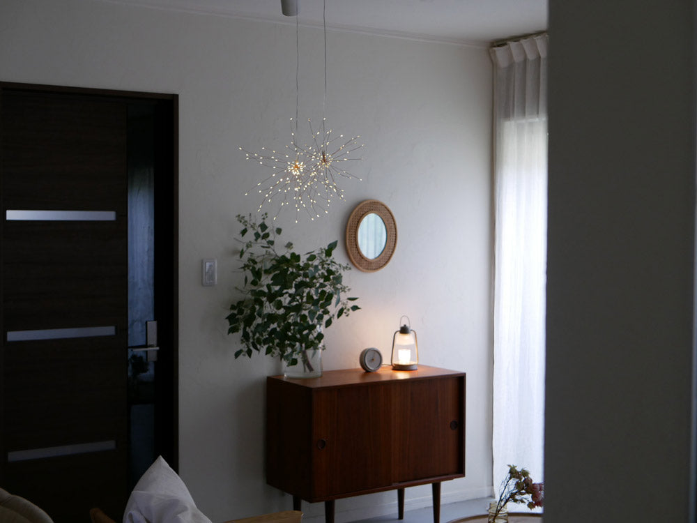 Horn PleaseのカッパーカラーLEDライトワイヤー「ブルーミングL」、34cmの長さでデコレーションに最適な製品