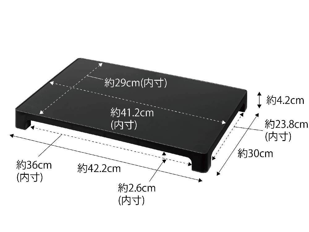 towerブランドの黒色マグネット置き配トレー