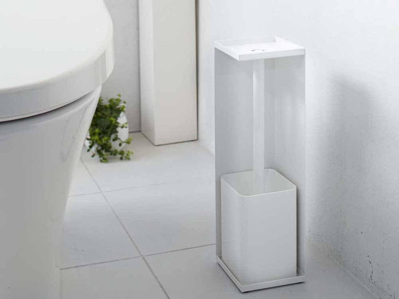 YAMAZAKI/towerの白いトイレットペーパーホルダー