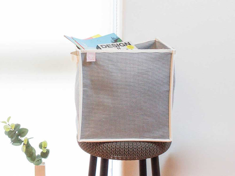 コットンとメッシュのピアット収納バスケット