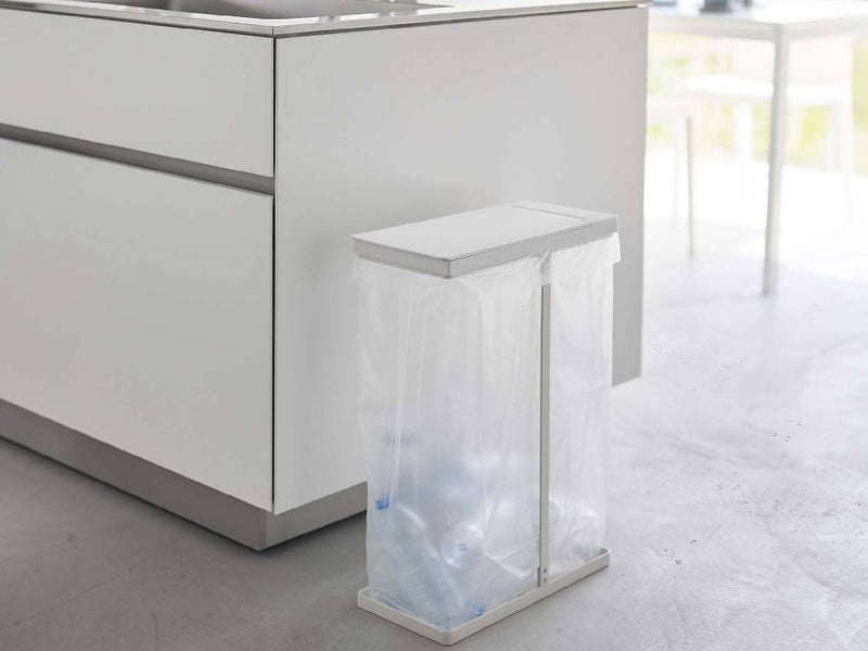 タワー スリム蓋付き分別ゴミ袋ホルダー