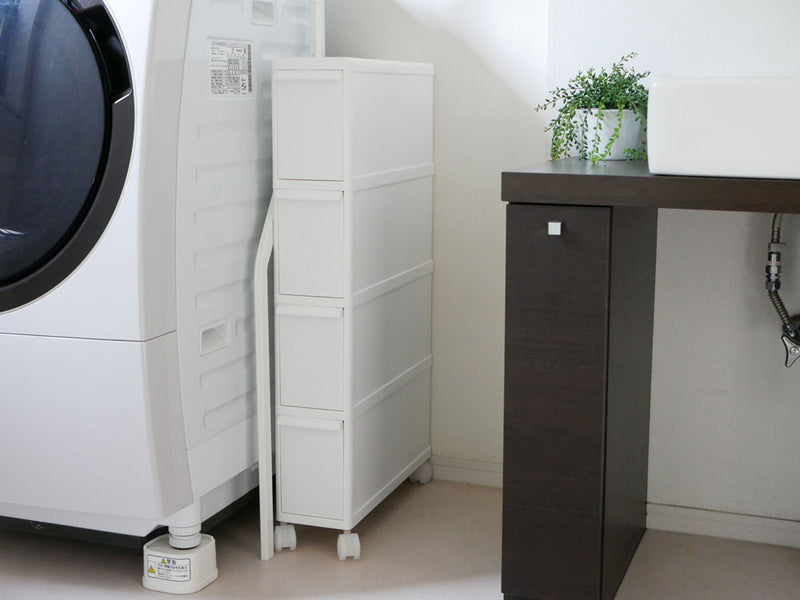 ライクイットのキャスター付き4段スリムストレージ