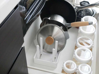 【towe/タワー】シンク下幅調節鍋蓋&フライパン収納スタンド