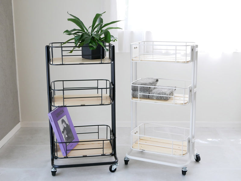 ビーワイケージ製3段キッチンカート