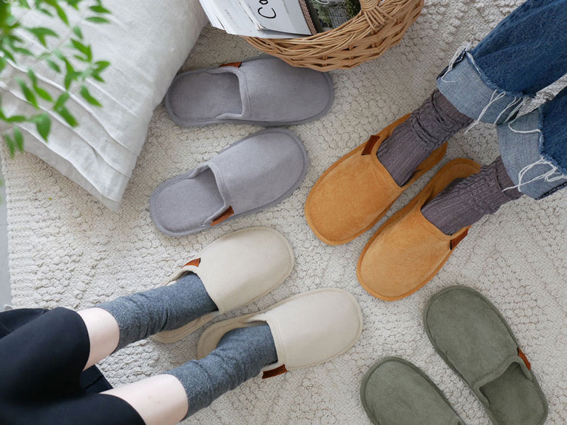 ダルトン製ベージュのレディースコーデュロイスリッパ