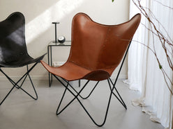 WRAPS製アイアンと牛革のバタフライチェア