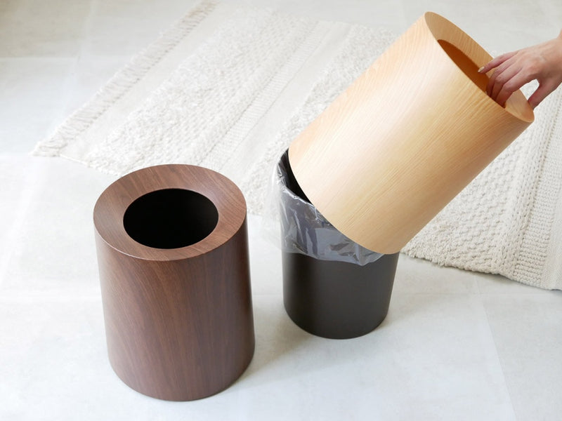 ideaco【TUBELOR HOMME】ブラウン丸形ダストボックス