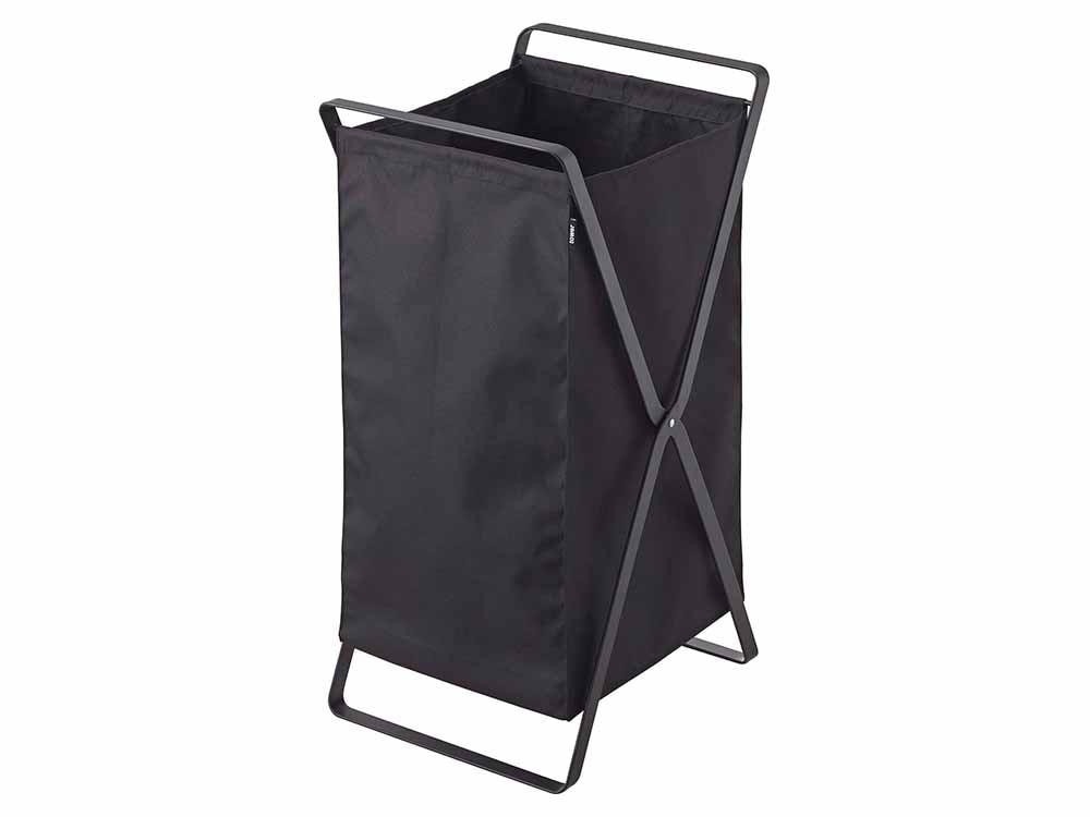 YAMAZAKI/towerのポリエステルメッシュ製ランドリーバスケット。スチールフレームを持つ家庭用収納バスケット。