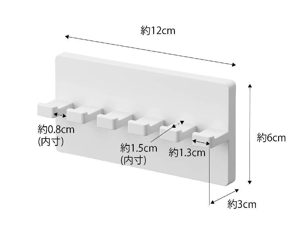 白色プラスチック製の5連フィルムフック歯ブラシホルダー