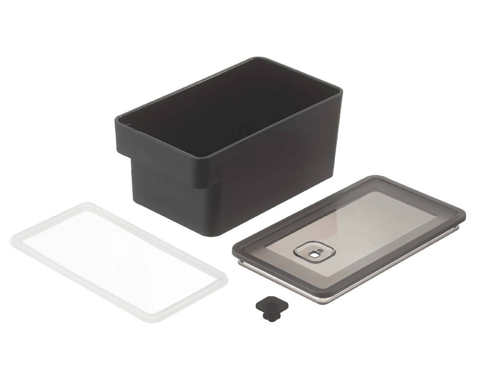 ハンドル付き密閉タワー型フードコンテナ、透明なポリプロピレン製で900mlの容量