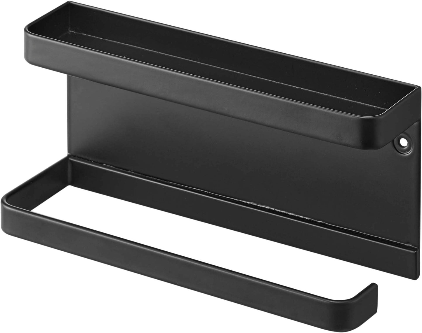 【smart/スマート】石こうボード対応トレー付きアンブレラホルダーが壁に取り付けられた写真。スチール製でトレーが付属しています。