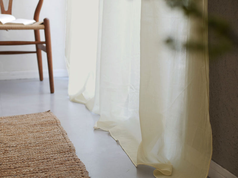 綿100%のクリップ留めカーテン