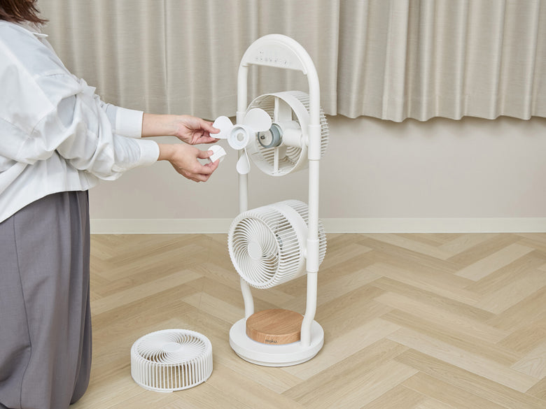 【moku./モク】２つのファンで自由に風を送るダブルマルチファン
