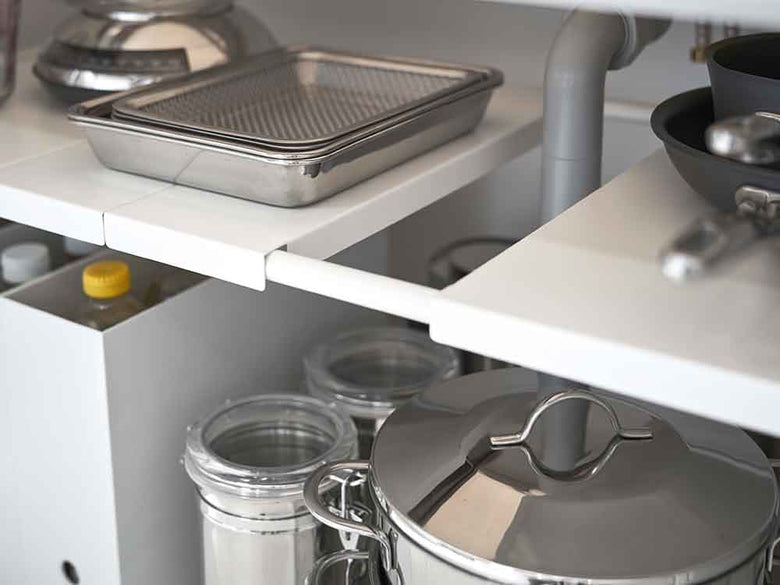 YAMAZAKIタワーのスチール2段伸縮シンク下ラック