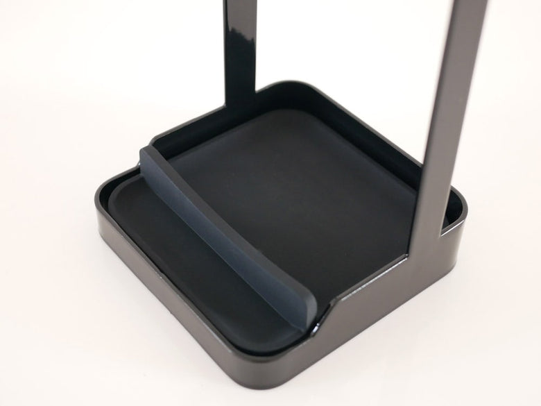 YAMAZAKIタワー耐熱トレー付き銀色ヘアアイロンスタンド