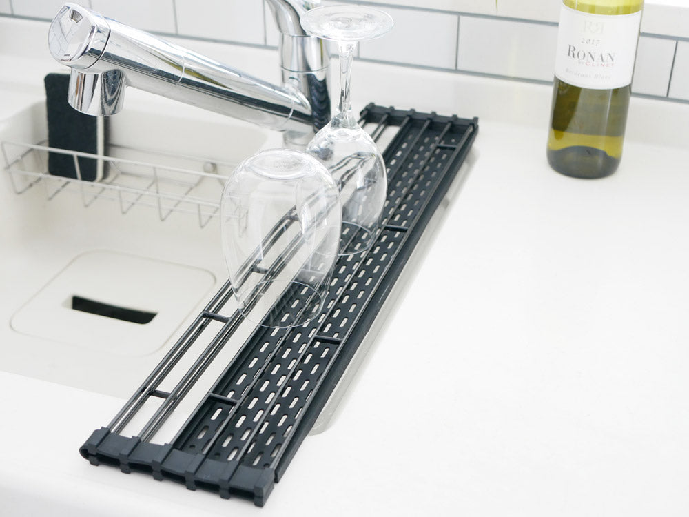 山崎タワー折り畳み水切りスタンド シリコーントレー付き
