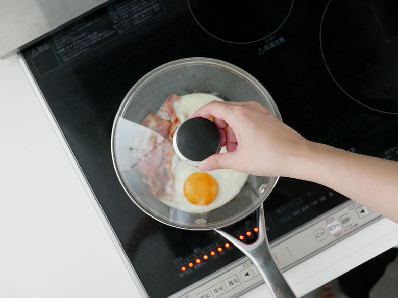 BALLARINIバッラリーニのTORINOトリノ フライパンと強化ガラス蓋のセット、アルミ製フライパンとステンレスハンドル