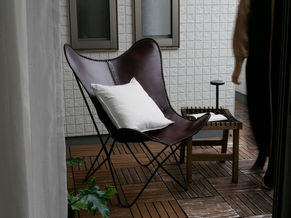 WRAPSラップスのアイアンレザーバタフライチェア