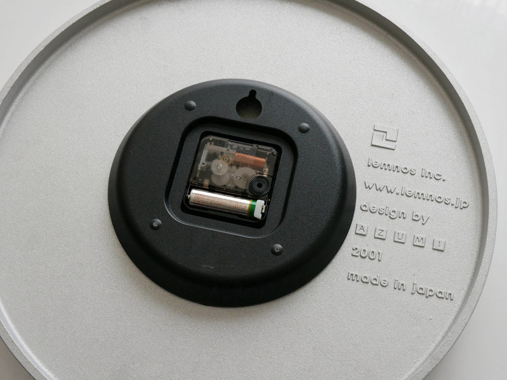 レムノスのホワイトアルミ壁掛けエッジクロック