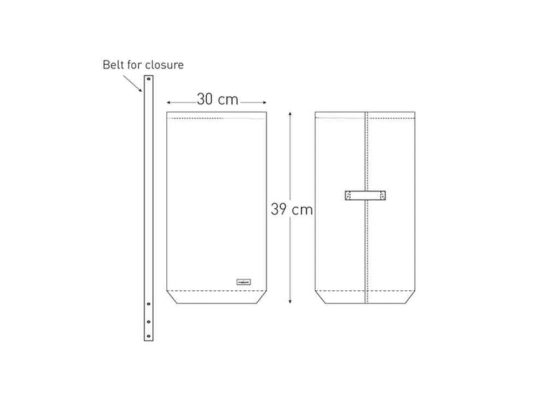 THE ORGANIC COMPANYのオーガニックコットン100％製スモールバッグの技術図面
