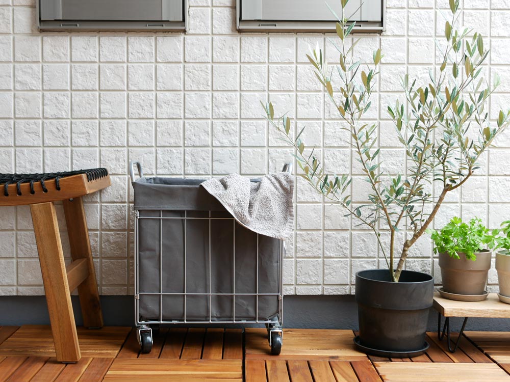 BRIDのWIRE ARTS&PROランドリーストレージ28L、スチールワイヤーと布製中袋を備えたキャスター付き収納ボックスの画像