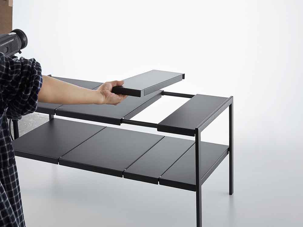 YAMAZAKI/towerの伸縮シンク下ラック2段