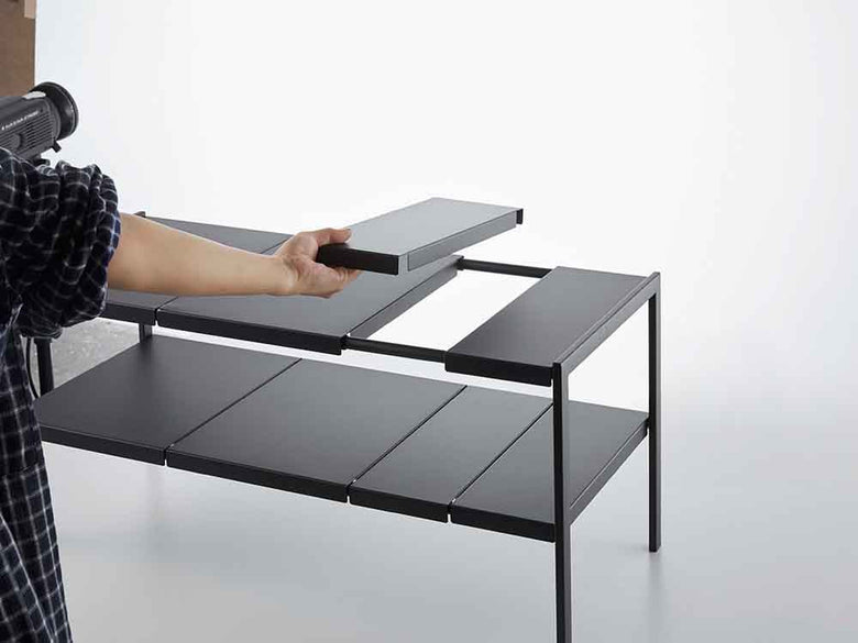 YAMAZAKI/towerの伸縮シンク下ラック2段