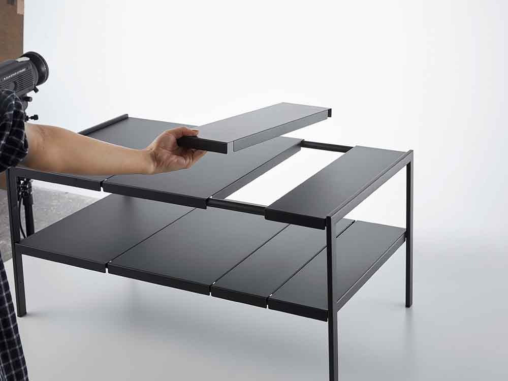 ヤマザキタワー製スチール2段伸縮シンク下ラック