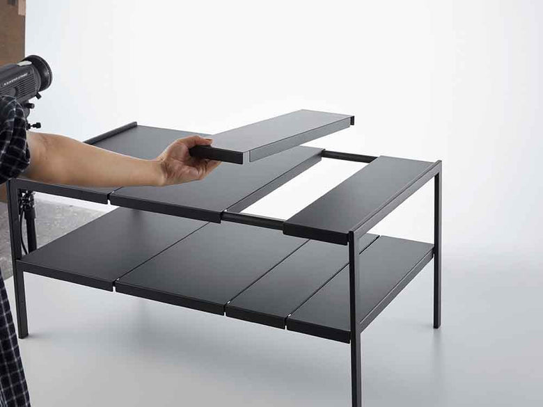 ヤマザキタワー製スチール2段伸縮シンク下ラック