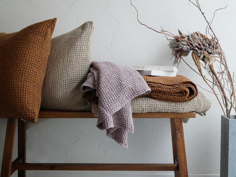 Magic Linen製ワッフルブランケット140x100cm