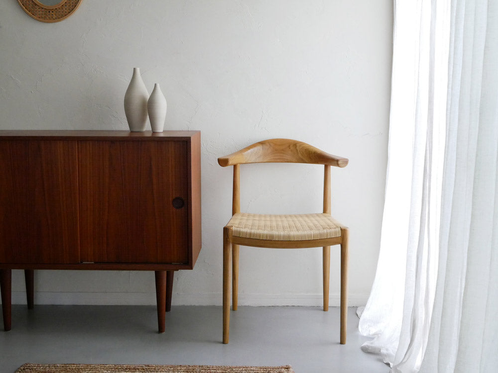 サンフラワーラタンのチークダイニングチェア