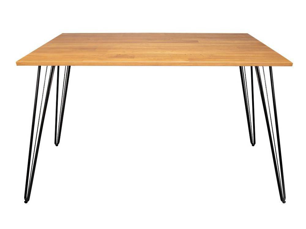 オーク材とアイアン脚のダイニングテーブル