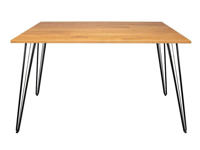 オーク材とアイアン脚のダイニングテーブル