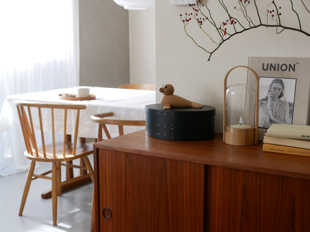 アクシスのチェリー材シェーカーオーバルボックス