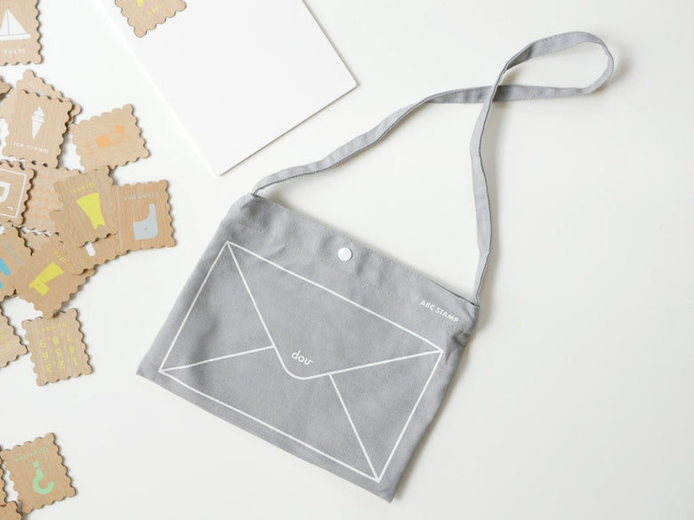 douブランドのパターン柄綿製ショルダーバッグ、ストラップ付き