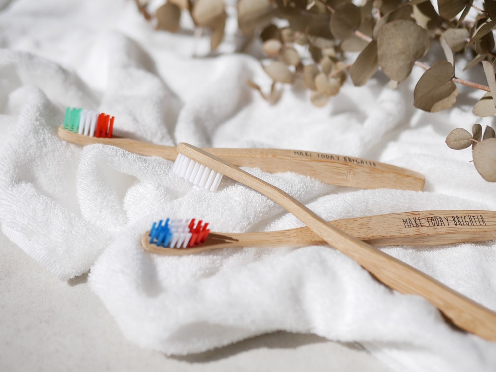 パラデック製やわらかめ竹柄歯ブラシ