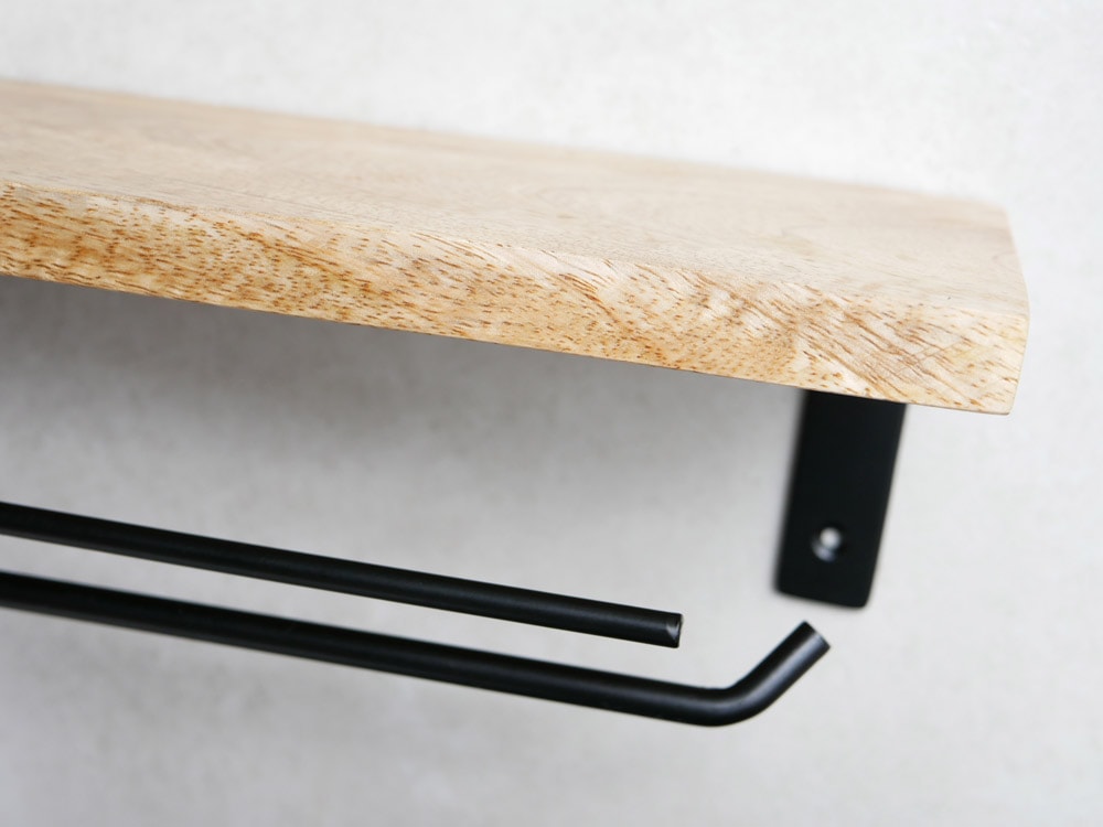 マンゴーウッドとアイアンのトイレットペーパーホルダー