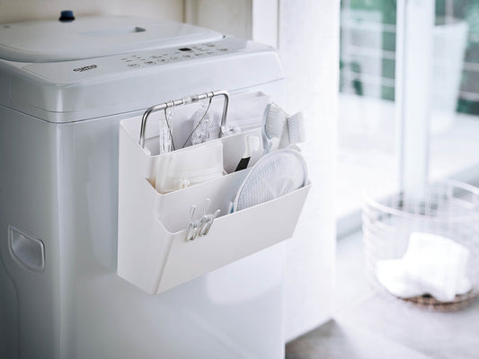 Yamazakiタワー洗濯機横用3段マグネット収納ポケット