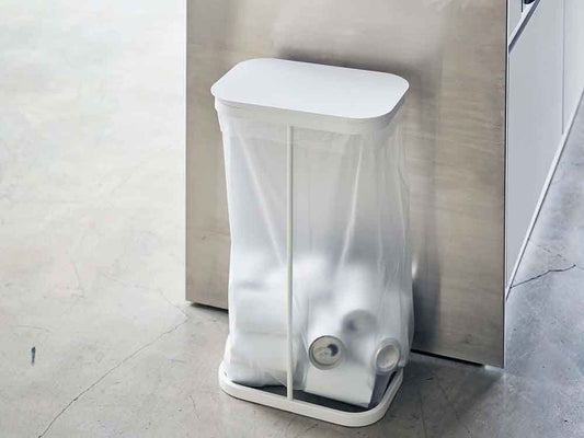 ルーチェの銀色スチール製分別ゴミ袋ホルダー