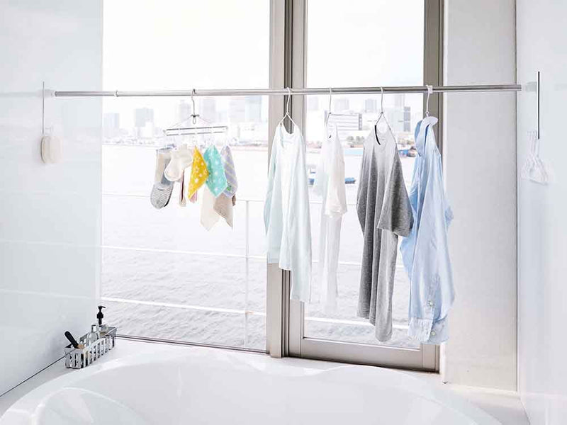 マグネット式バスルーム物干し竿ホルダー2個組