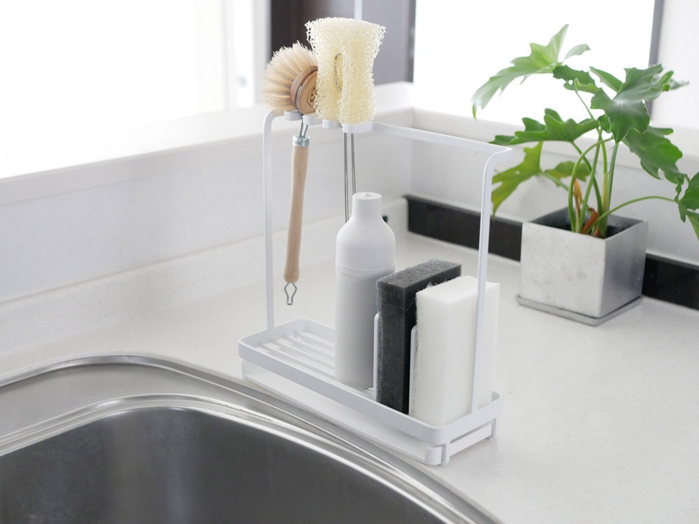 tower製スチールスポンジ＆クリーニングツールスタンド