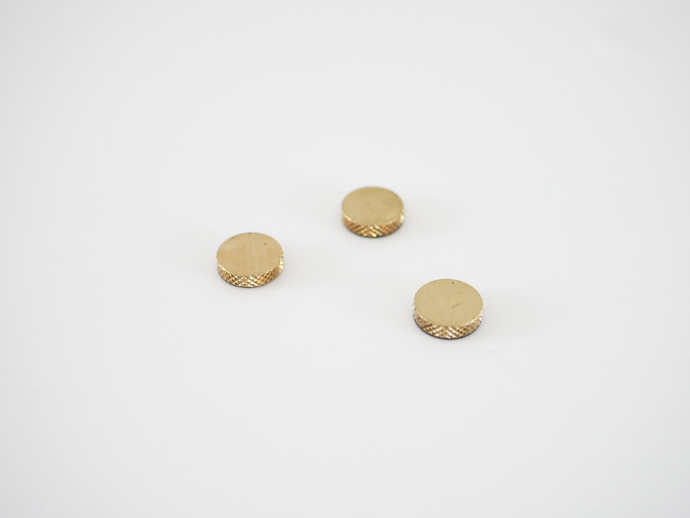 金色真鍮製ボタン型磁石3個