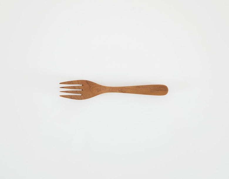 ホーンプリーズのティークウッドフォークとスプーン