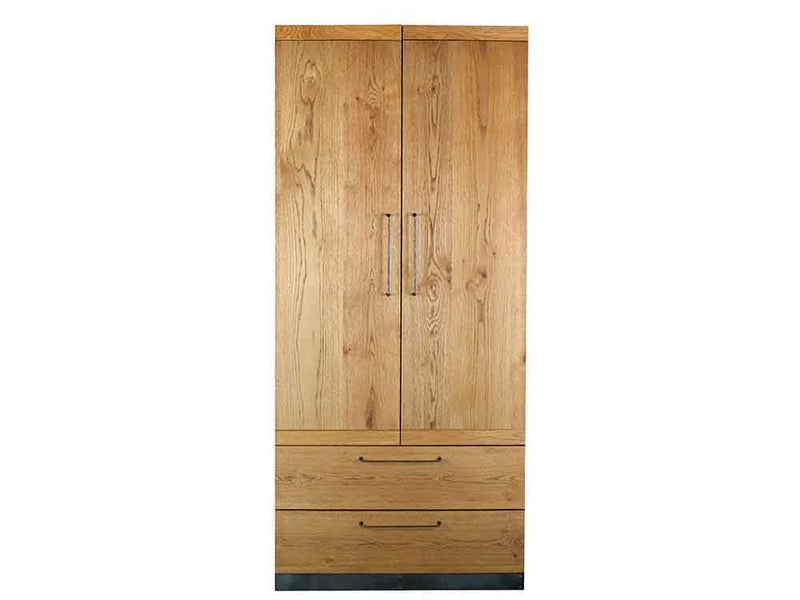 アデペシュcadeal オーク無垢2ドアワードローブ