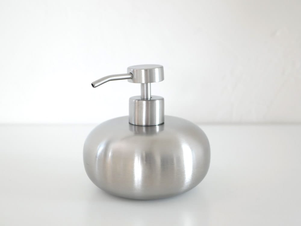 ボトル付きシルバーのステンレスソープディスペンサー