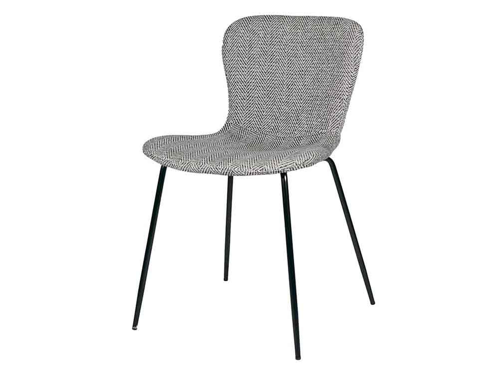 黒のジップデザインヘリンボーンチェア