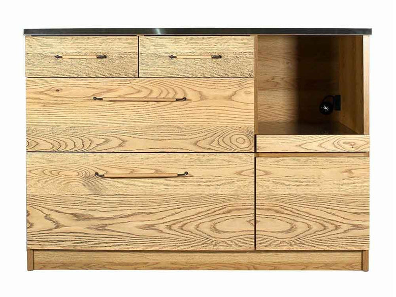 オーク突板とスチール製のアデペシュカウンターボード