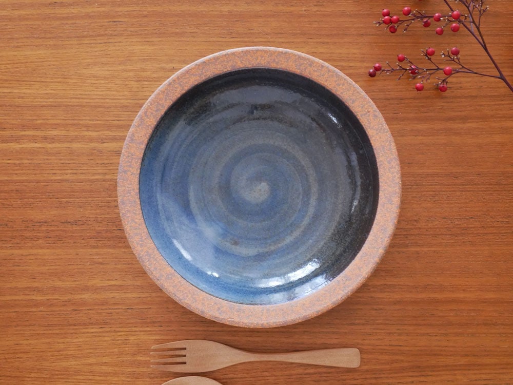 青色のアデペシュ「OTOHA」陶器プレート