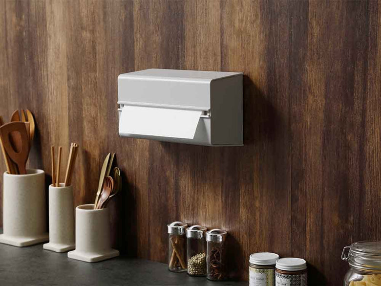 ideacoの壁掛けペーパータオルケース アッシュ