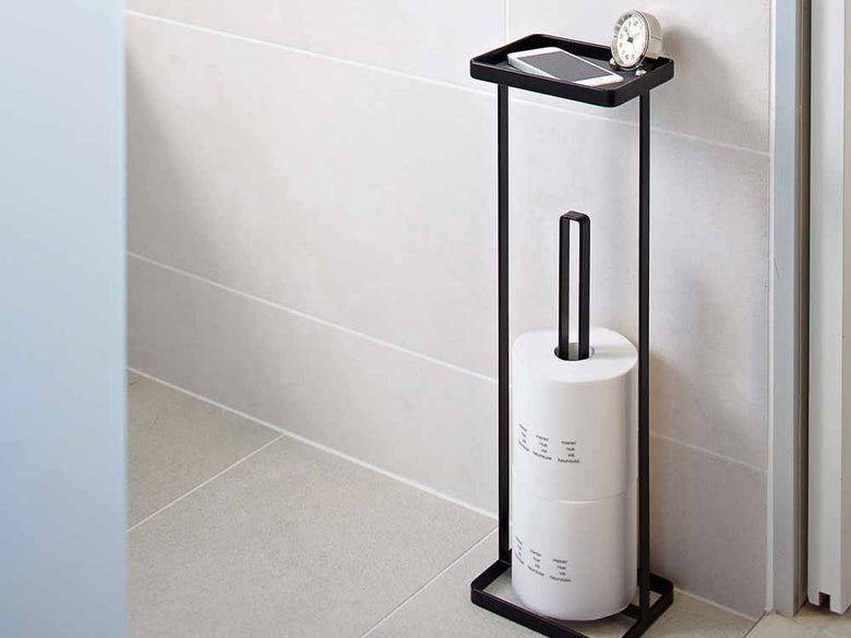 towerタワートレイ付きキトイレットペーパースタンド